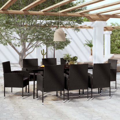 Set da Pranzo da Giardino 9 pz Nero