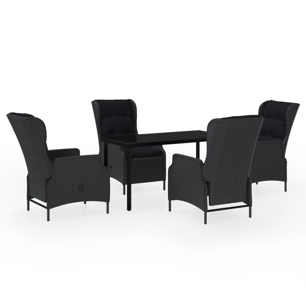 Set da Pranzo da Giardino 5 pz Grigio Scuro