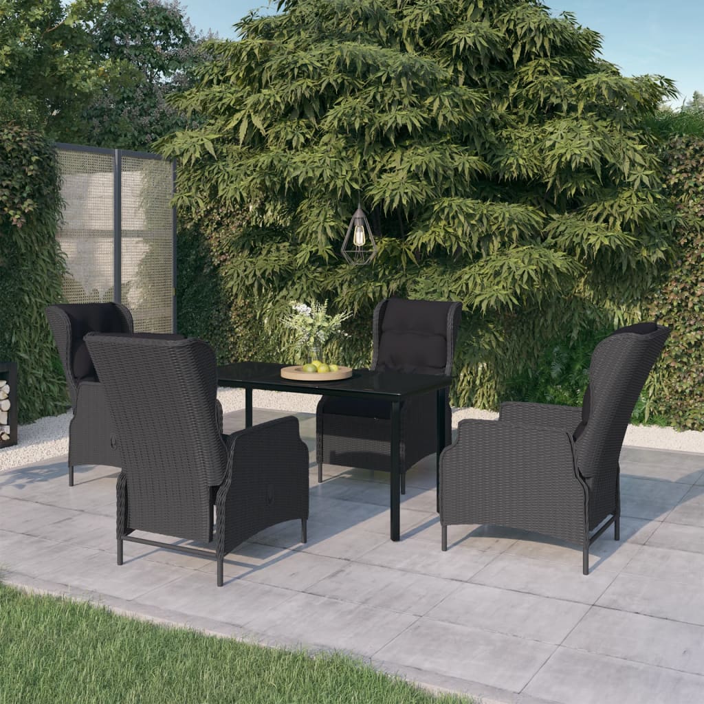 Set da Pranzo da Giardino 5 pz Grigio Scuro