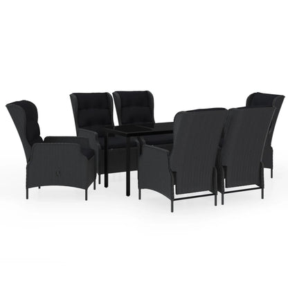 Set da Pranzo da Giardino 7 pz Grigio Scuro