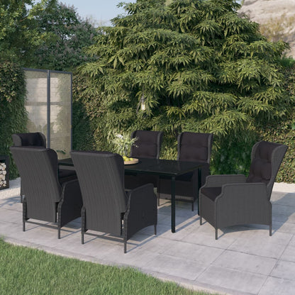 Set da Pranzo da Giardino 7 pz Grigio Scuro
