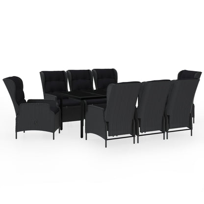 Set Mobili da Pranzo per Giardino 9 pz Grigio Scuro