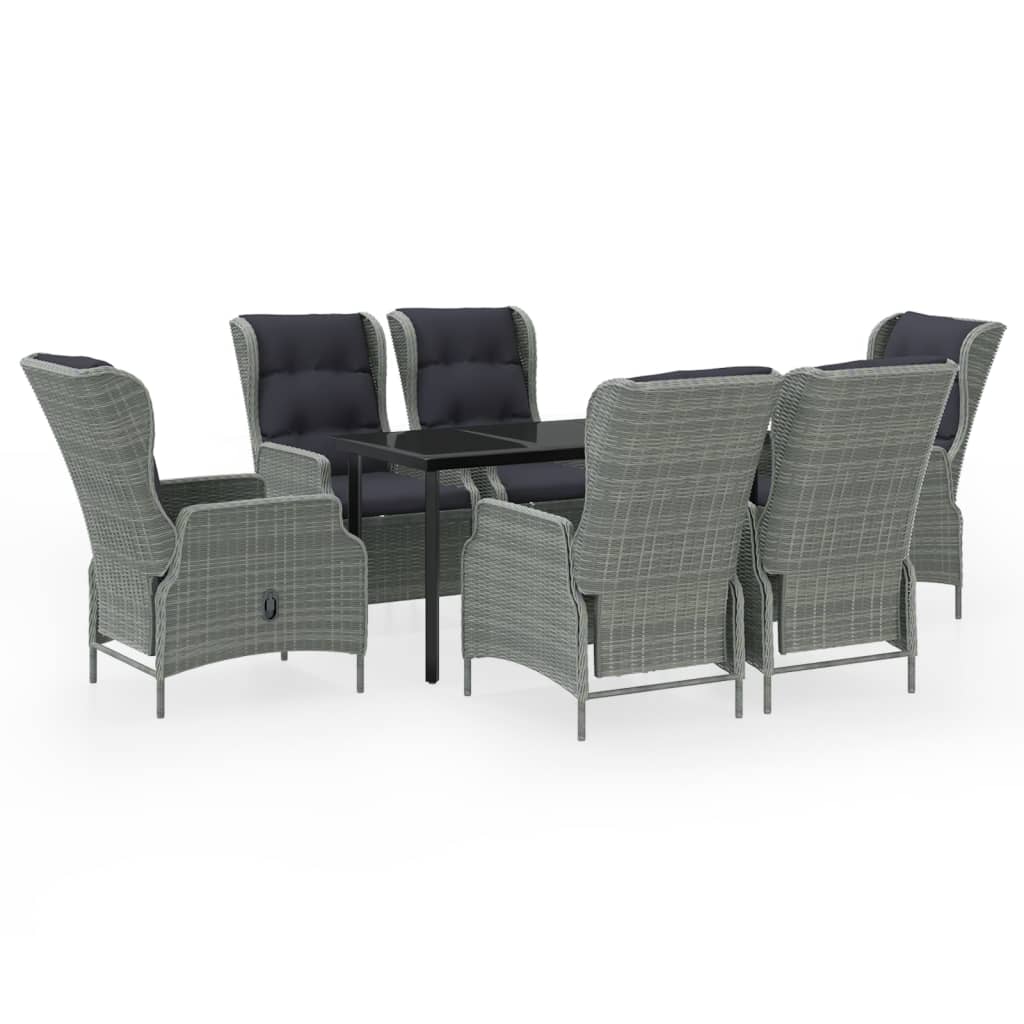 Set da Pranzo da Giardino 7 pz Grigio Chiaro