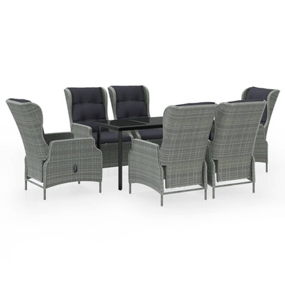 Set da Pranzo da Giardino 7 pz Grigio Chiaro