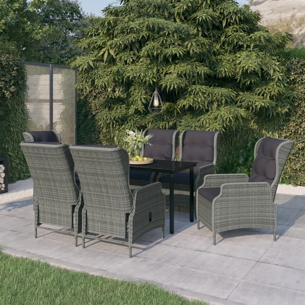 Set da Pranzo da Giardino 7 pz Grigio Chiaro