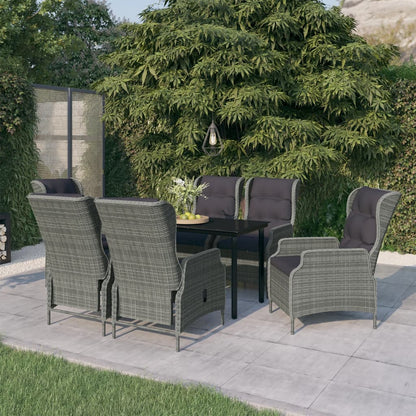 Set da Pranzo da Giardino 7 pz Grigio Chiaro