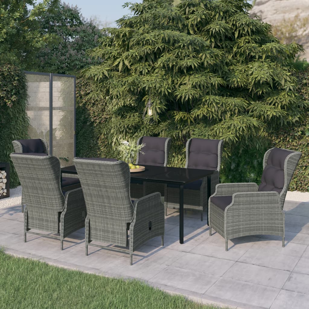 Set da Pranzo da Giardino 7 pz Grigio Chiaro