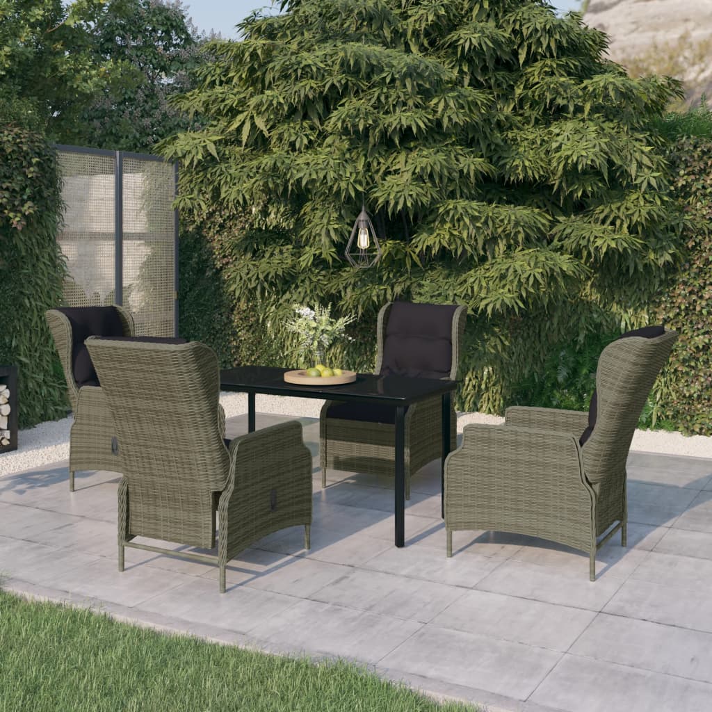 Set Mobili da Pranzo per Giardino 5 pz Marrone