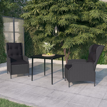 Set da Pranzo da Giardino 3 pz Grigio Scuro
