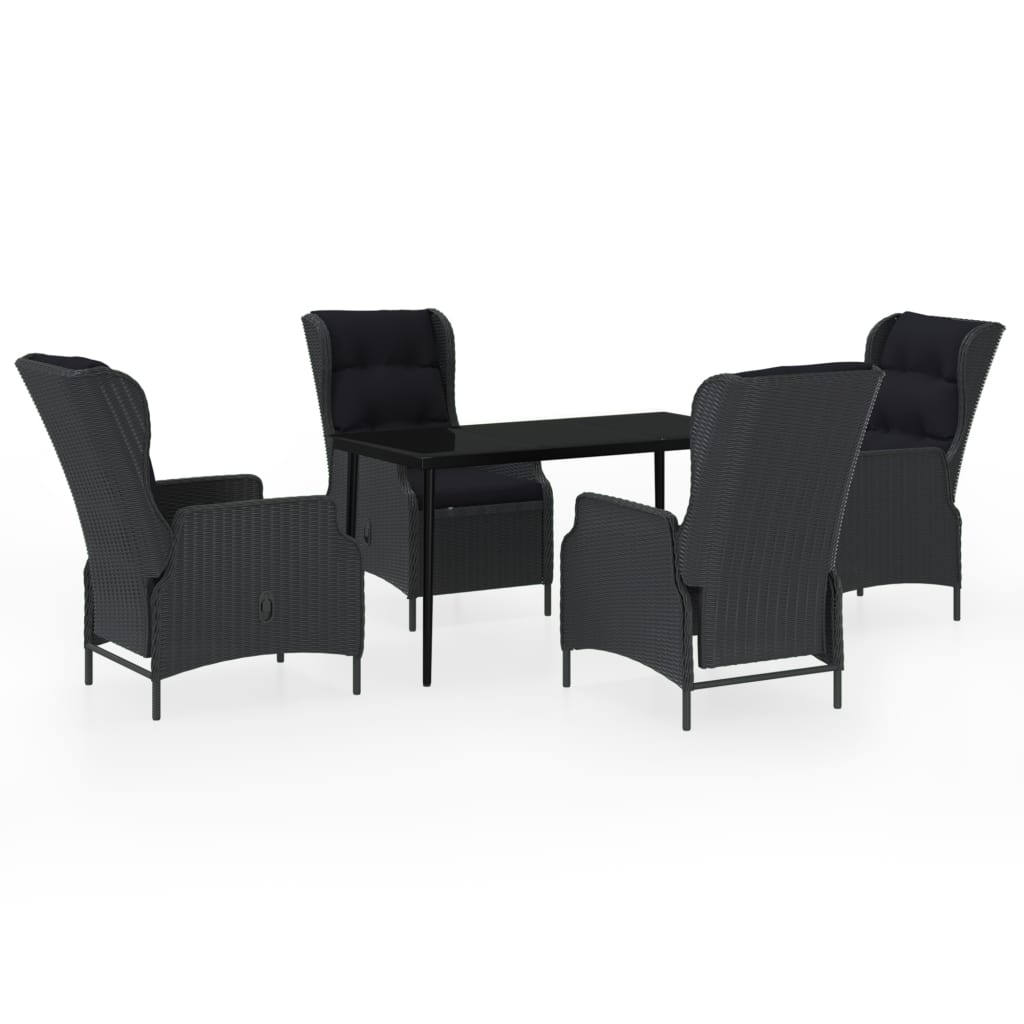 Set da Pranzo da Giardino 5 pz Grigio Scuro