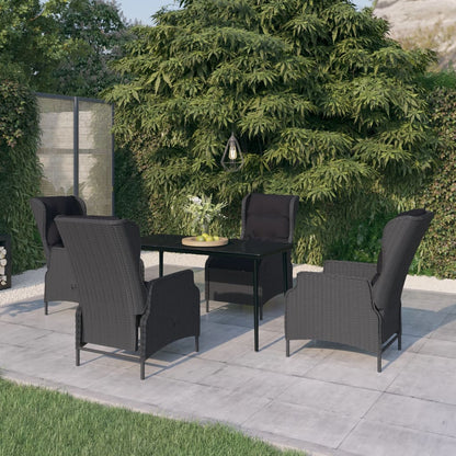 Set da Pranzo da Giardino 5 pz Grigio Scuro