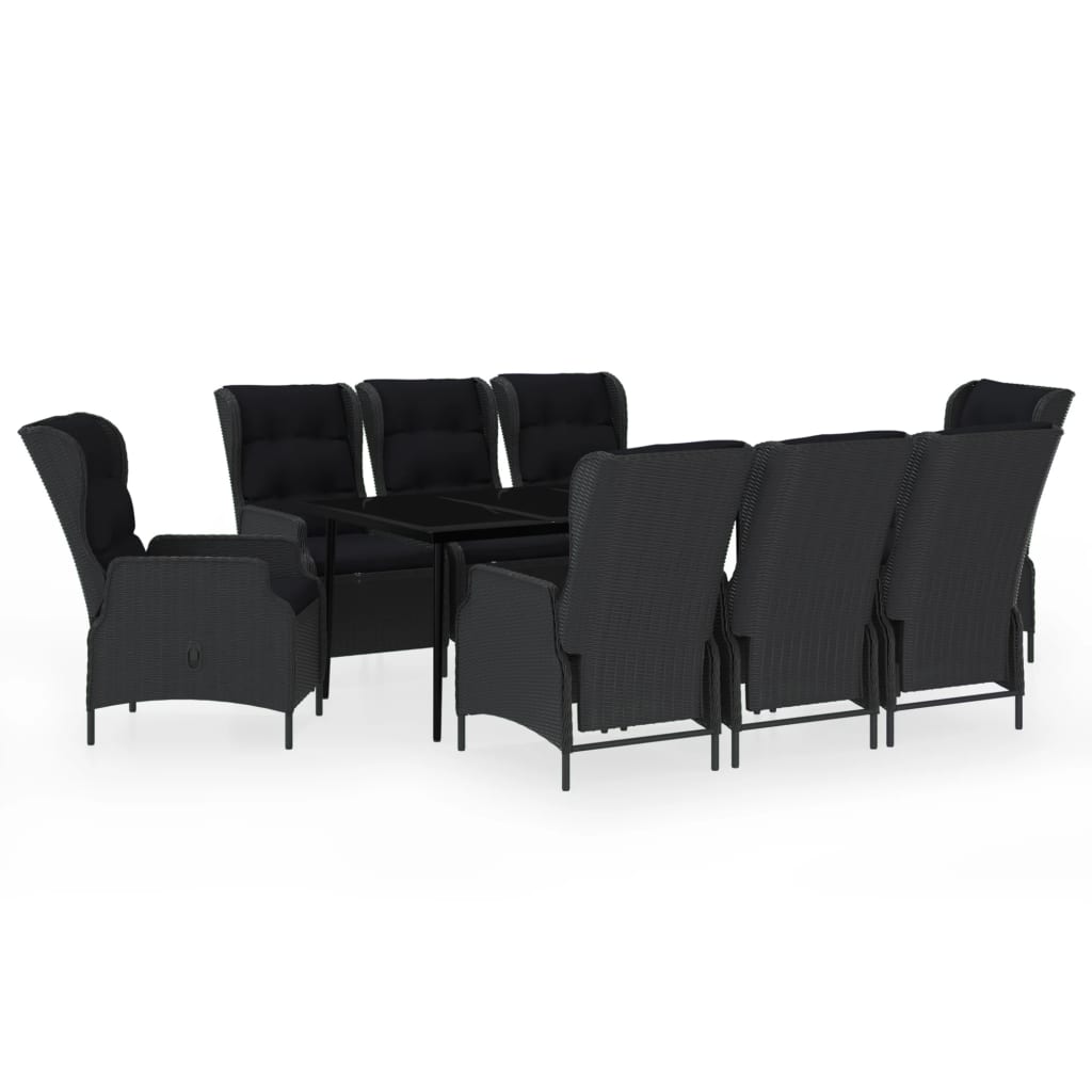 Set Mobili da Pranzo per Giardino 9 pz Grigio Scuro