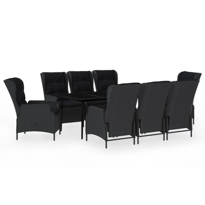 Set Mobili da Pranzo per Giardino 9 pz Grigio Scuro