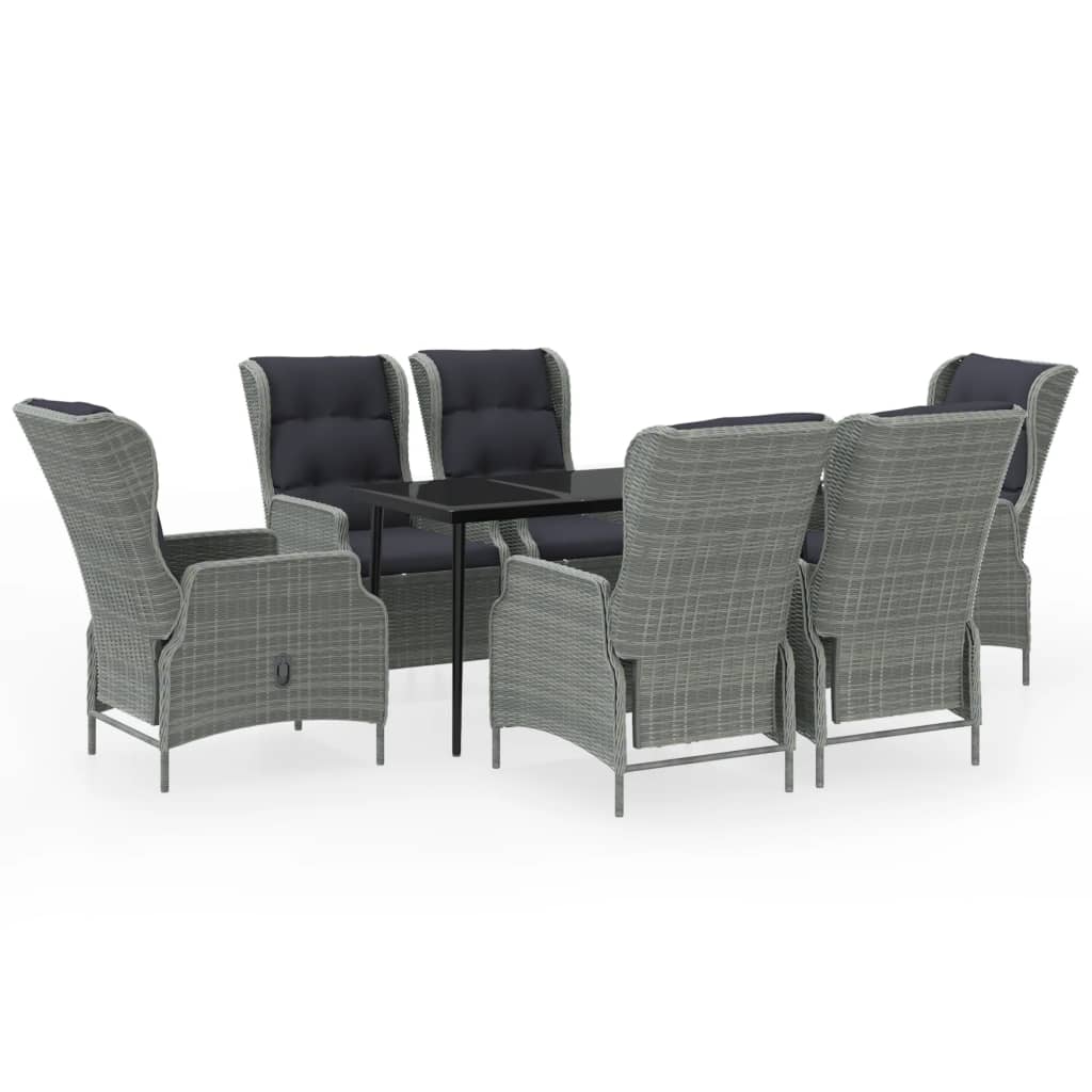 Set da Pranzo da Giardino 7 pz Grigio Chiaro