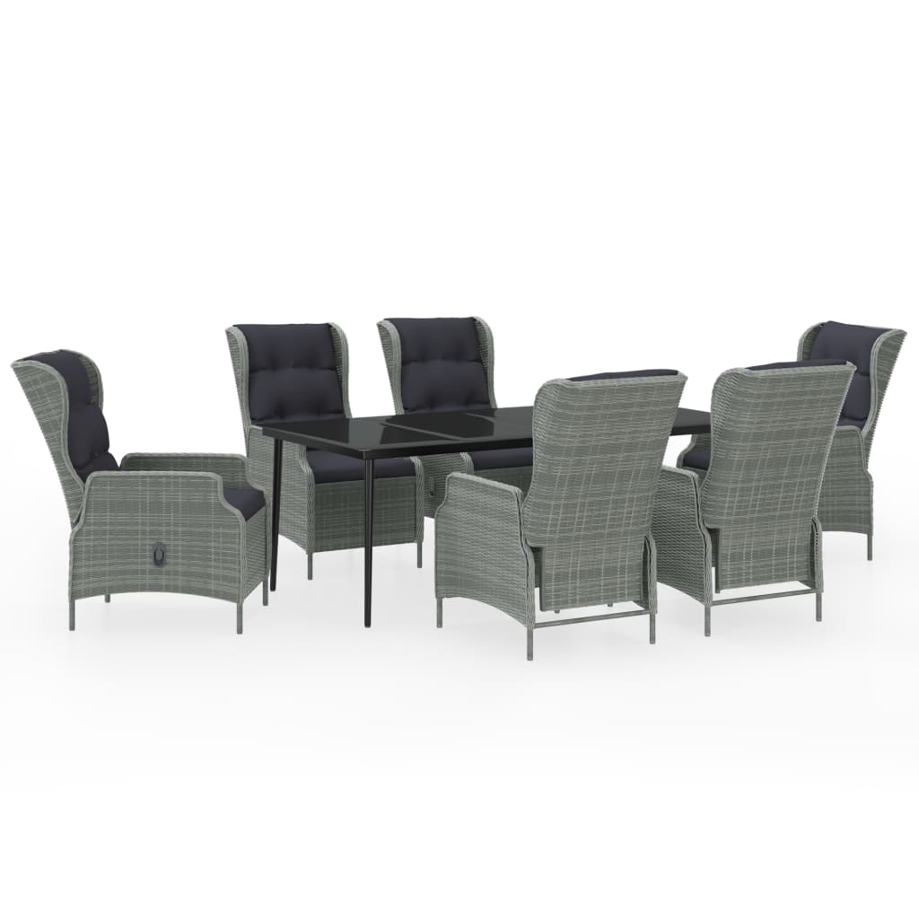 Set da Pranzo da Giardino 7 pz Grigio Chiaro