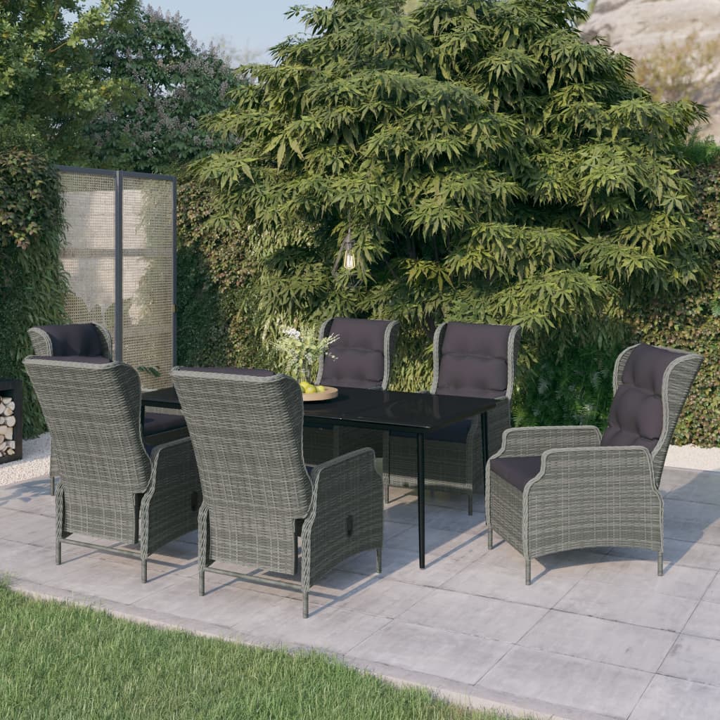 Set da Pranzo da Giardino 7 pz Grigio Chiaro