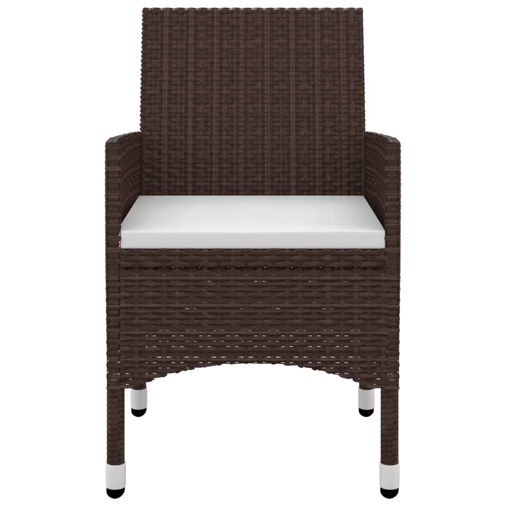 Set da Pranzo da Giardino e Cuscini 9 pz in Polyrattan e Vetro