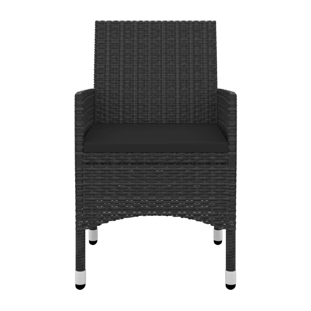 Set da Pranzo da Giardino e Cuscini 9 pz in Polyrattan e Vetro
