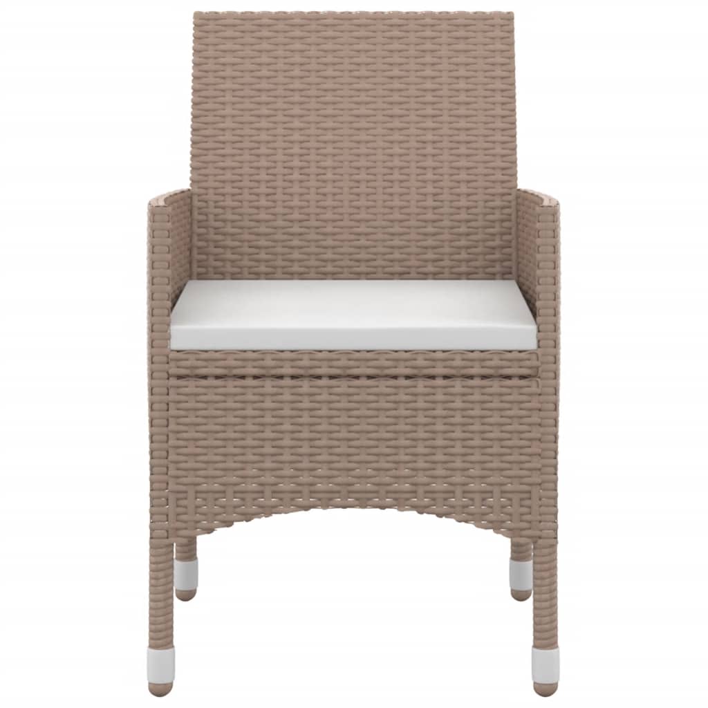 Set da Pranzo da Giardino 5 pz e Cuscini in Polyrattan Nero