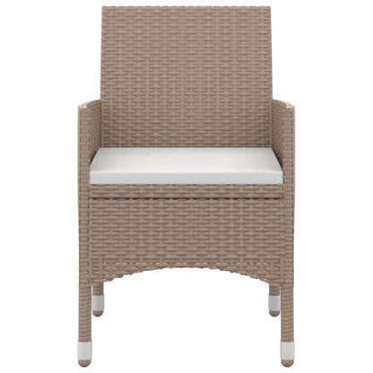 Set da Pranzo da Giardino 5 pz e Cuscini in Polyrattan Nero