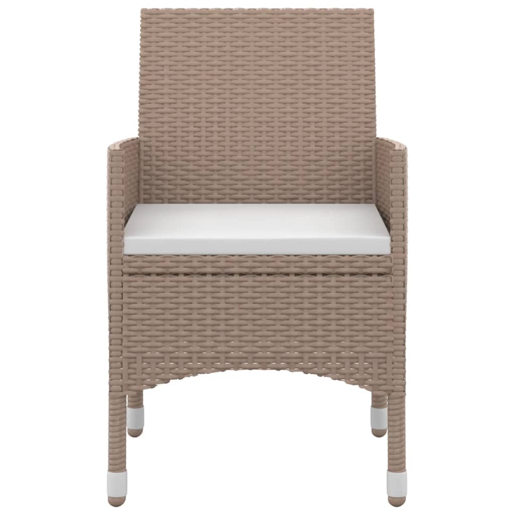Set da Pranzo da Giardino 5 pz e Cuscini in Polyrattan e Vetro