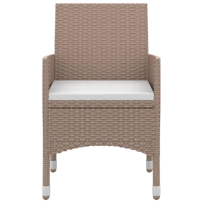 Set da Pranzo da Giardino 5 pz e Cuscini in Polyrattan e Vetro
