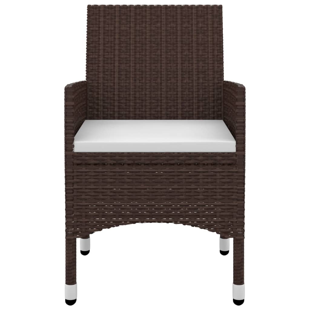 Set da Pranzo per Giardino 9 pz con Cuscini Polyrattan e Vetro