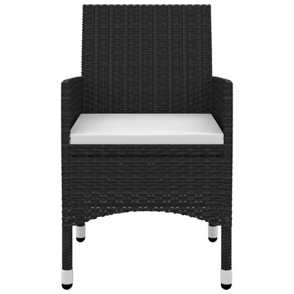 Set da Pranzo per Giardino 5 pz con Cuscini Polyrattan e Vetro