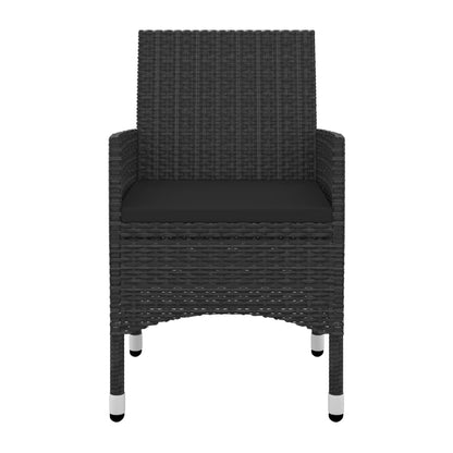 Set da Pranzo per Giardino 9 pz con Cuscini Polyrattan e Vetro