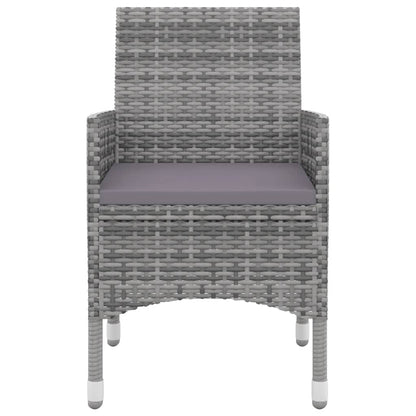 Set da Pranzo per Giardino 5 pz con Cuscini Polyrattan e Vetro