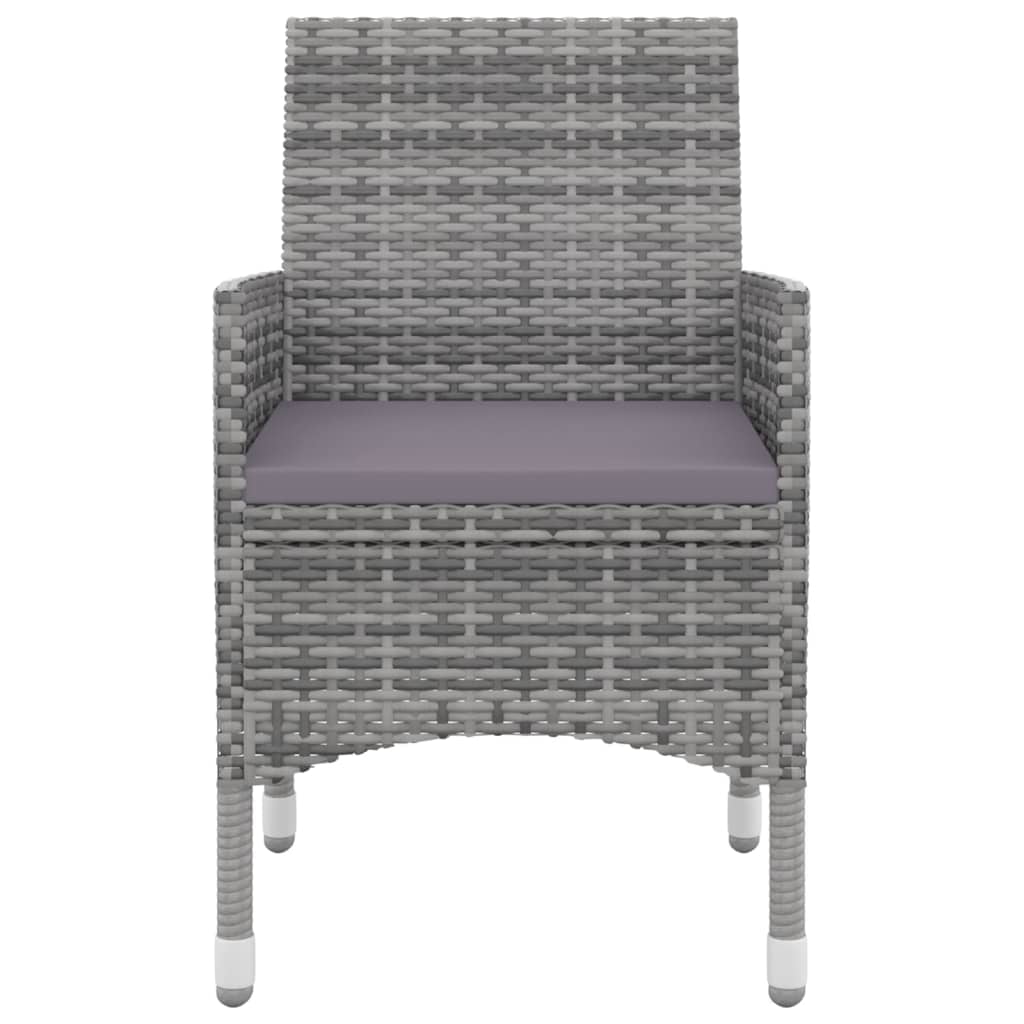 Set da Pranzo per Giardino 9 pz con Cuscini Polyrattan e Vetro