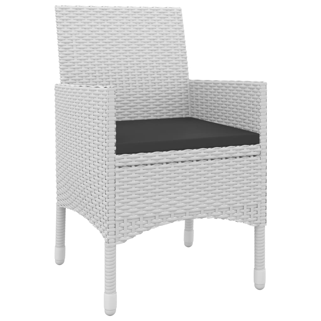 Set da Pranzo per Giardino 5 pz con Cuscini Polyrattan e Vetro