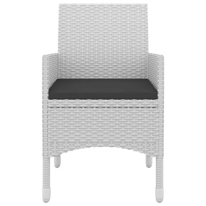 Set da Pranzo per Giardino 9 pz con Cuscini Polyrattan e Vetro