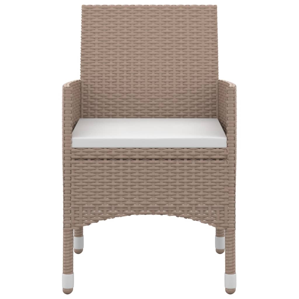 Set da Pranzo per Giardino 9 pz con Cuscini Polyrattan e Vetro