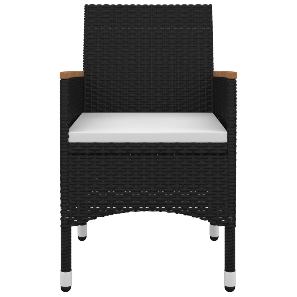 Set da Pranzo per Giardino 7 pz con Cuscini Polyrattan e Vetro