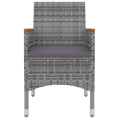 Set da Pranzo per Giardino 5 pz con Cuscini Polyrattan e Vetro