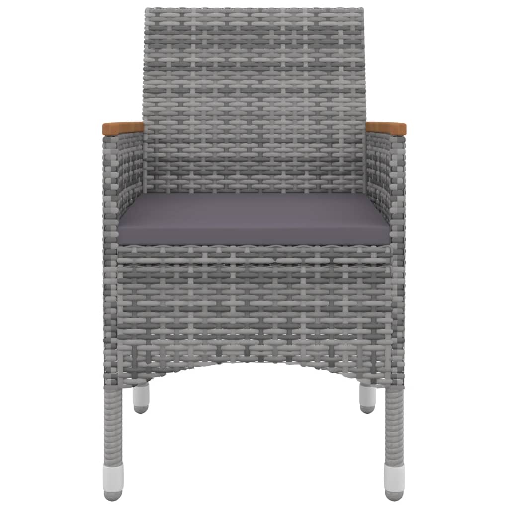 Set da Pranzo per Giardino 5 pz con Cuscini Polyrattan e Vetro