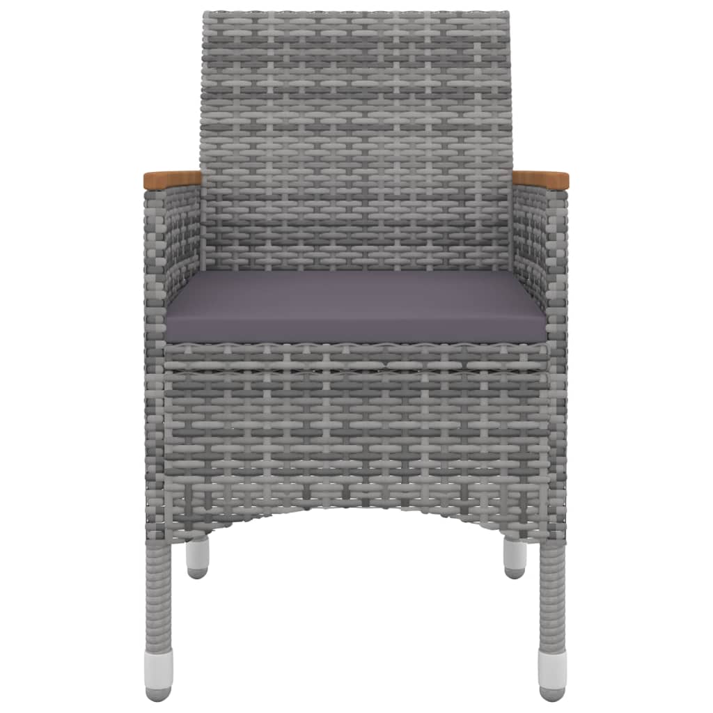 Set da Pranzo da Giardino con Cuscini 9 pz Polyrattan e Vetro