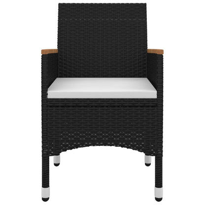 Set da Pranzo per Giardino 7 pz con Cuscini Polyrattan e Vetro