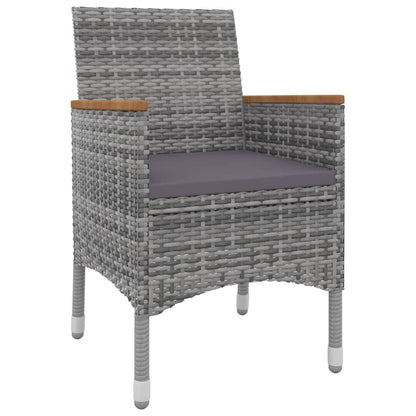 Set da Pranzo da Giardino con Cuscini 7 pz Polyrattan e Vetro