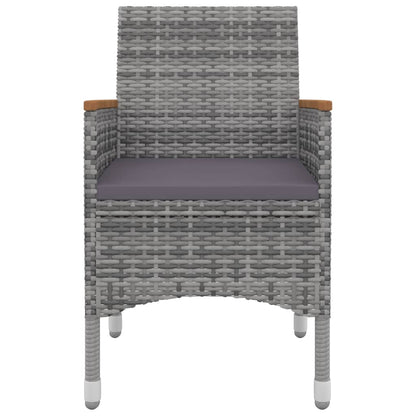 Set da Pranzo da Giardino con Cuscini 7 pz Polyrattan e Vetro