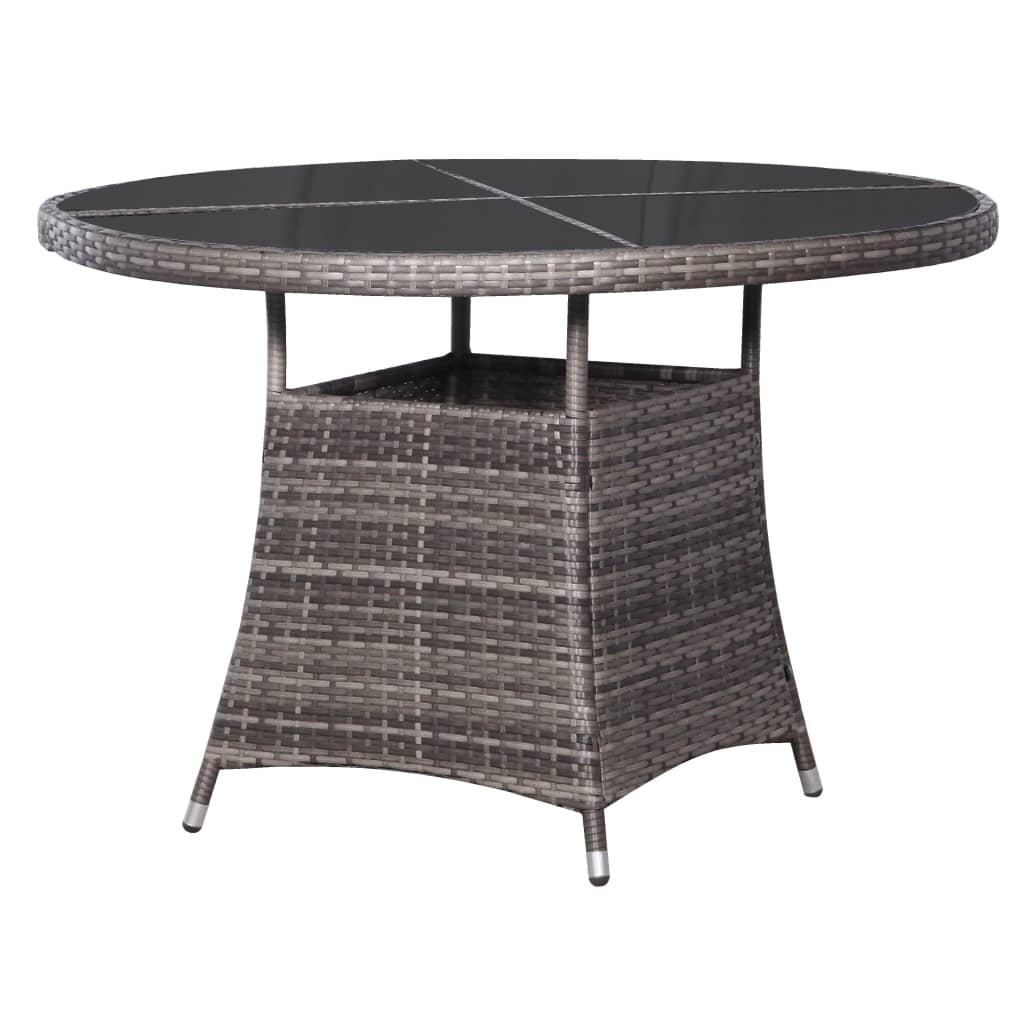 Tavolo da Giardino Grigio Ã˜110x74 cm in Polyrattan
