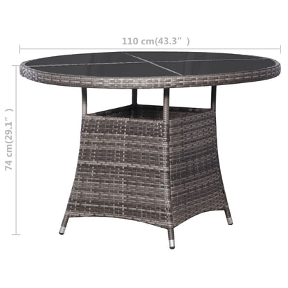 Tavolo da Giardino Grigio Ã˜110x74 cm in Polyrattan