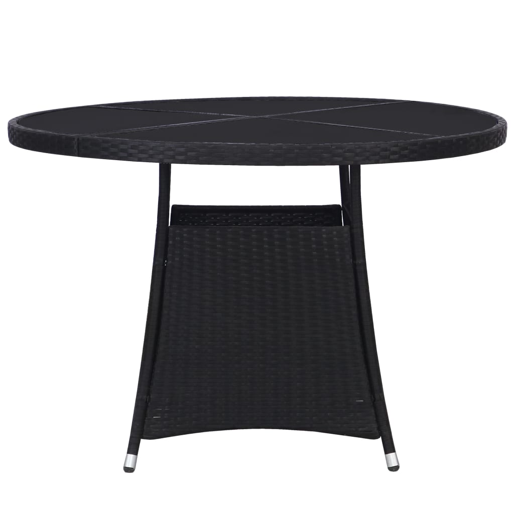 Tavolo da Giardino Nero Ã˜110x74 cm in Polyrattan