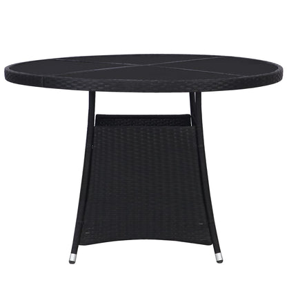 Tavolo da Giardino Nero Ã˜110x74 cm in Polyrattan