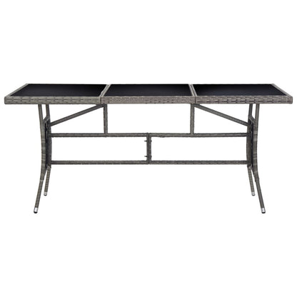 Tavolo da Giardino Grigio 170x80x74 cm in Polyrattan