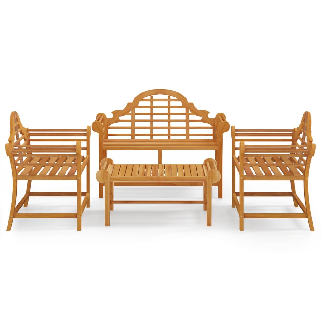 Set Salotto per Giardino 4pz Legno Massello di Teak