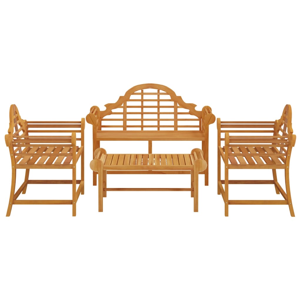 Set Salotto per Giardino 4pz Legno Massello di Teak