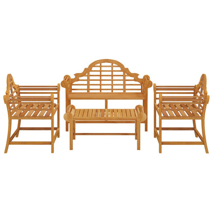 Set Salotto per Giardino 4pz Legno Massello di Teak