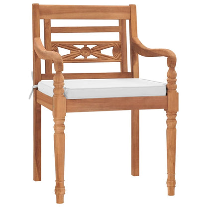 Set da Pranzo Giardino 5 pz con Cuscini Legno Massello di Teak